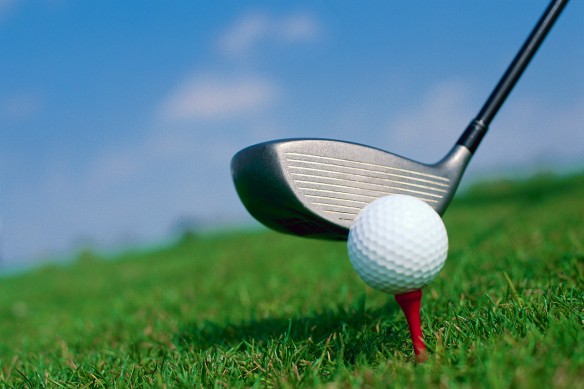 Close-up of Golf Club and Golf Ball